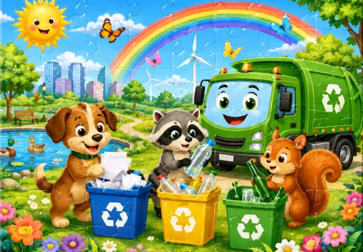 Geri Dönüşüm Kahramanları online puzzle
