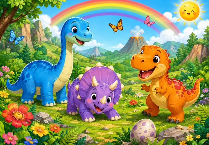 Gökkuşağı Vadisinde Dinozorlar online puzzle