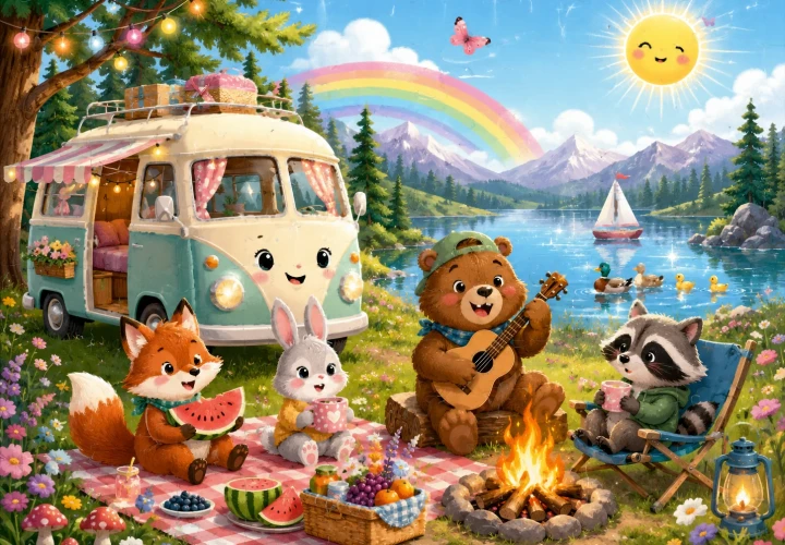 Göl Kenarında Kamp online puzzle