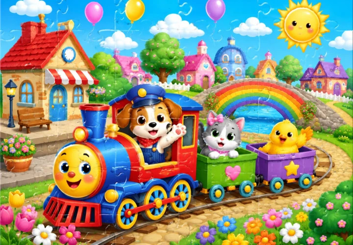 Renkli Kasaba Treni online puzzle