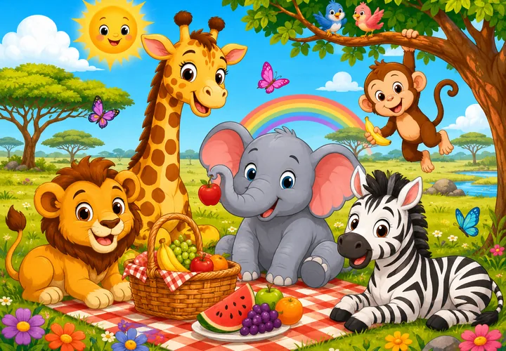 Safari Pikniği online puzzle