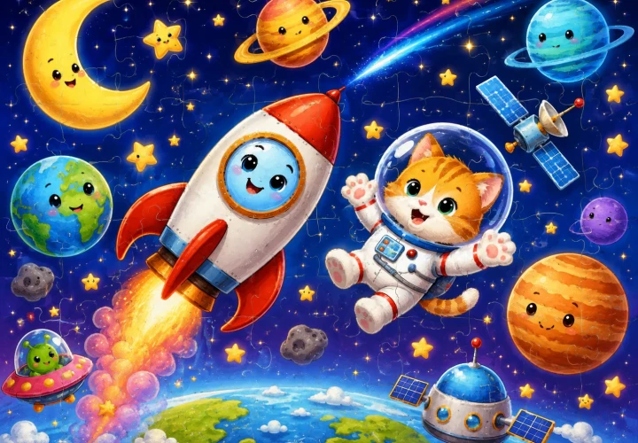 Uzay Kedisi Macerası online puzzle